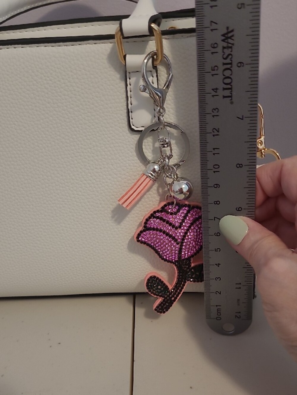 Pink Rose Keychain - Picture 2 of 2